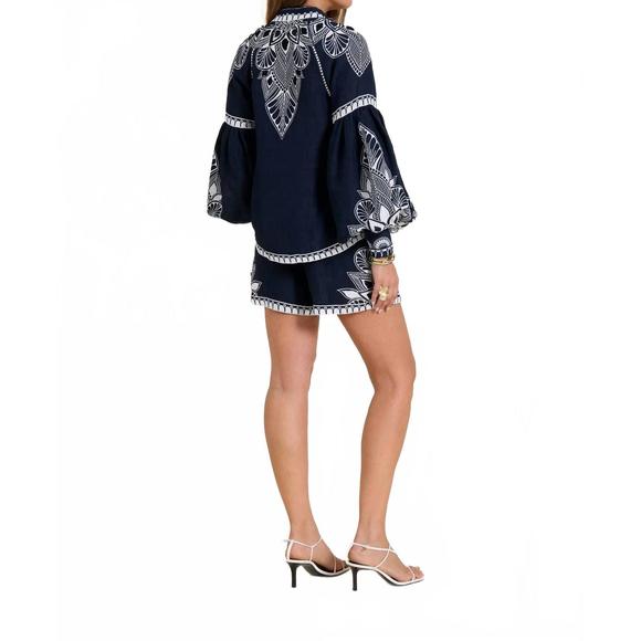 NEW SCARLETT POPPIES sabrina top in navy blue - Picture 5 of 5